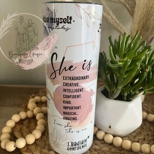 She is 20 oz tumbler